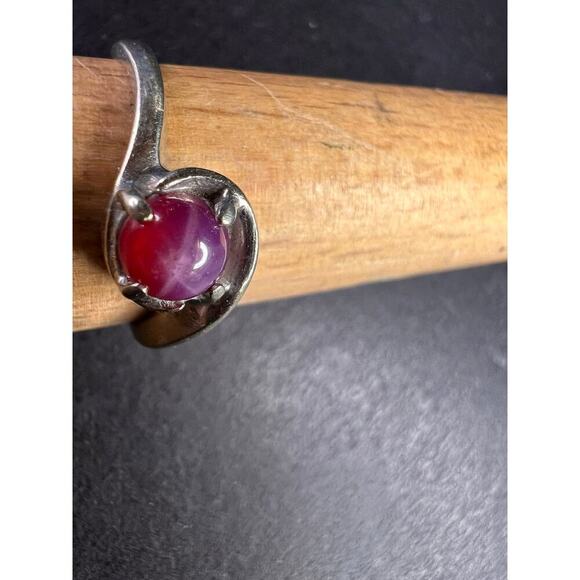 Vintage 14k white gold star ruby estate ring size 6 - Picture 7 of 16